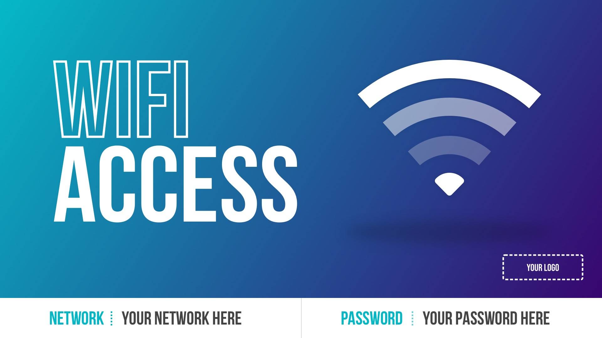 wifi-access-network-password-digital-signage-template